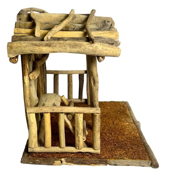 Handcrafted Art Design Driftwood Holy Family Angel 5PC Nativity Manger-Rare Find - Picture 4 of 14